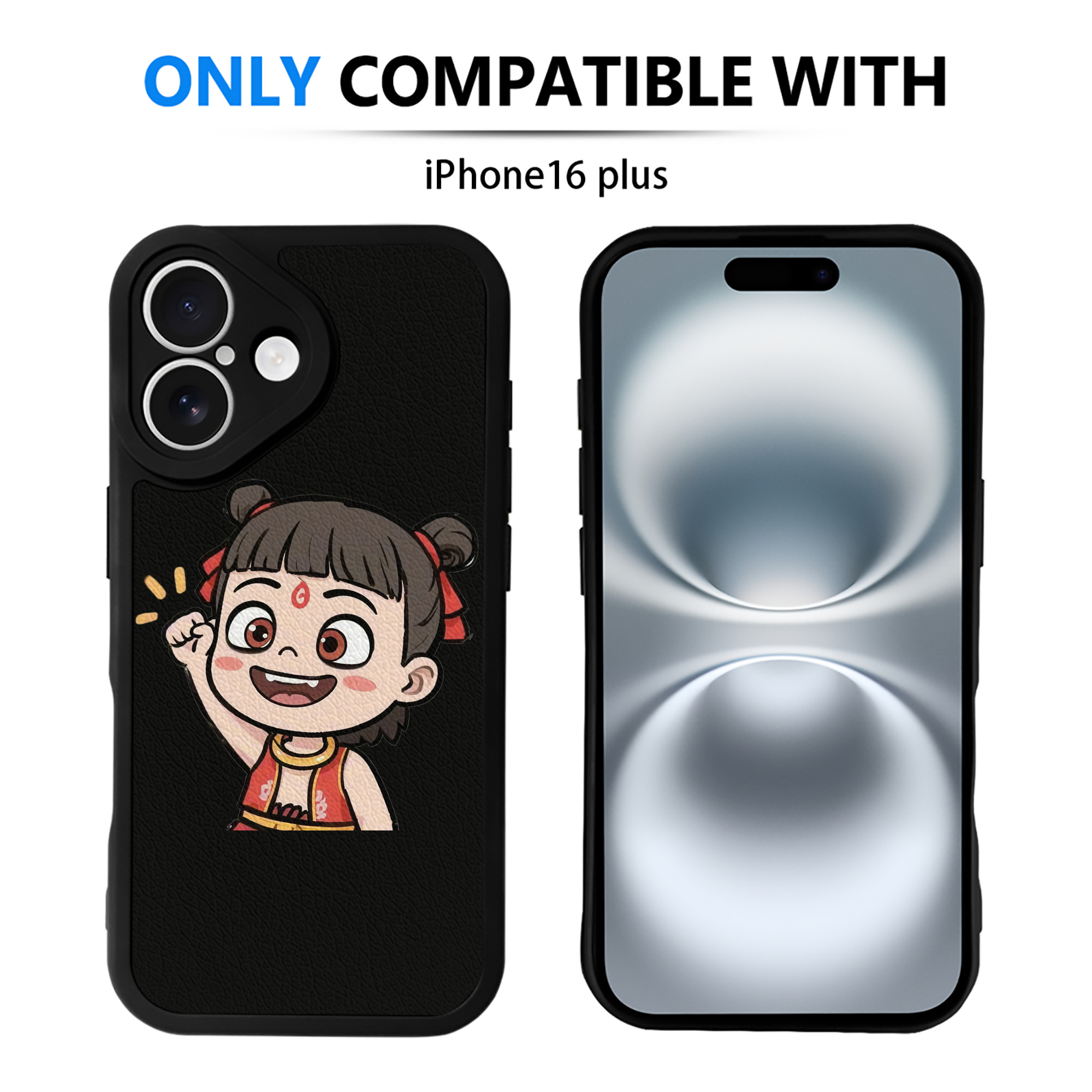（画像用） Ne Zha 2 ナタ 魔童の大暴れ 【iPhone 16シリーズ対応】シリコンスマホケース（レザー調） 材質：シリコン